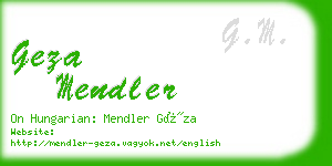 geza mendler business card